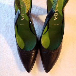 Black with green Prada Heels.MOVING NEED TO SELL
